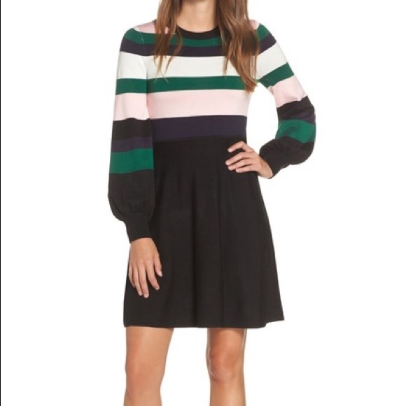 Vince Camuto Dresses & Skirts - Vince Camuto Striped Balloon Sleeve Sweater Dress